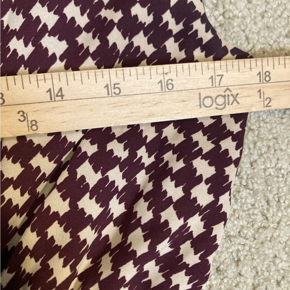 EUC Ann Taylor Dress Houndstooth Blouson & Flare Midi Brown Cream Size 2 - Picture 9 of 10